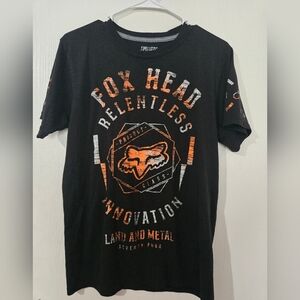 Small FOX Black and Orange Mens  Graphic Tee